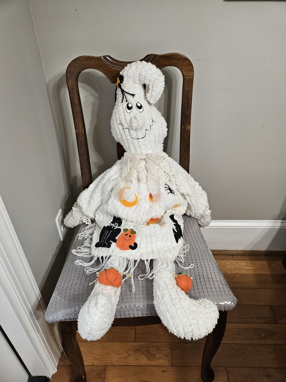Vintage Terrys Village Halloween 36" Chenille Ghost Shelf Sitter Plush Figure